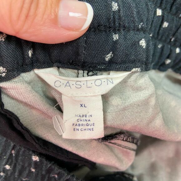 Caslon XL NWOT Womens Black Print Elastic Tie Waist Palazzo Pants - Picture 3 of 6